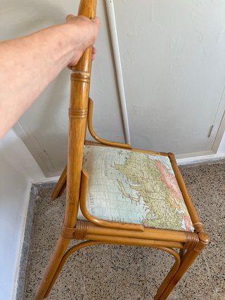Mesa vintage bambú y cristal