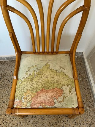 Mesa vintage bambú y cristal