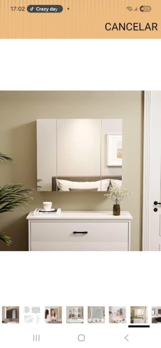 Mueble espejo baño 70x60x16cm