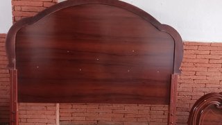 Cabecero y piecero cama 1,40m madera y metal