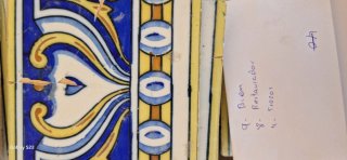 Lote de azulejos antiguos decorados