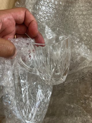 Lote copas y licorera de cristal