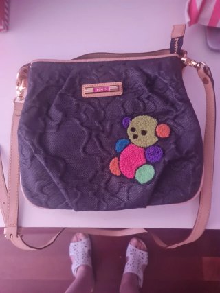 Bolso Tous vaquero oscuro fruncido oso. Es precios