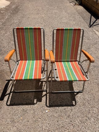 2 Sillas Plegables Playa Camping Retro