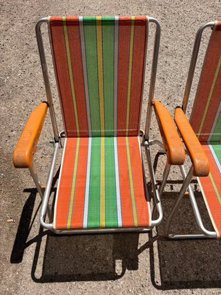2 Sillas Plegables Playa Camping Retro