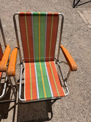 2 Sillas Plegables Playa Camping Retro