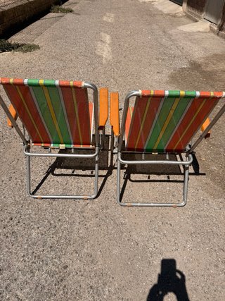 2 Sillas Plegables Playa Camping Retro