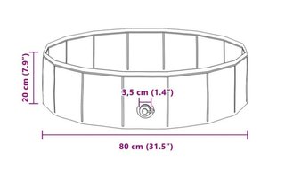 Piscina plegable para mascotas 80 x 20 cm