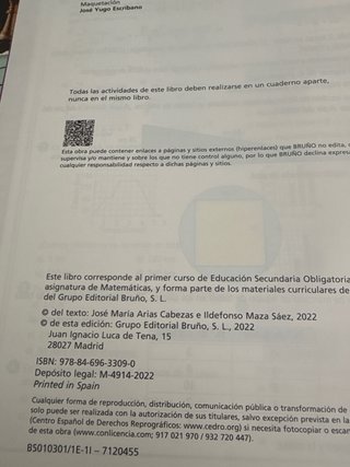 Matemáticas 1 ESO 3 volúmenes Proyecto 5 etapas