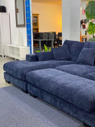 Sofá Cama Azul Tela