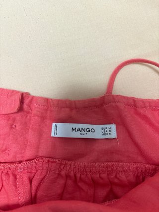 Top volantes coral Mango Talla S