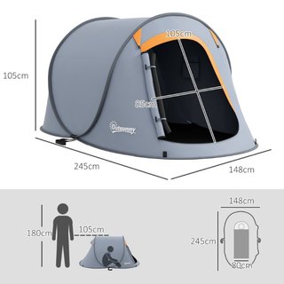 Tenda da Campeggio Pop Up Impermeabile con Accesso