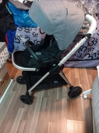 Carrito de bebé 3 piezas gris