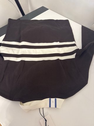 Jersey de punto caballero marrón y blanco Talla L