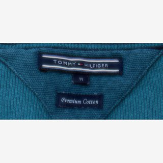 Jersey Tommy Hilfiger cuello pico verde azulado M