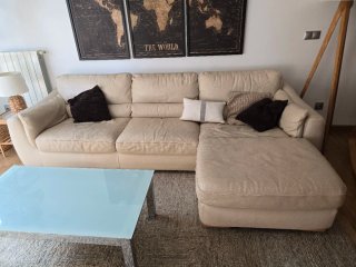 Sofá Natuzzi 3 plazas chaise longue piel