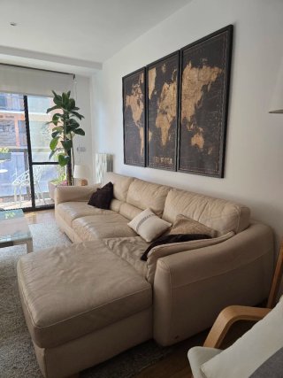 Sofá Natuzzi 3 plazas chaise longue piel