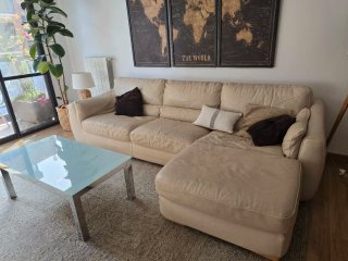 Sofá Natuzzi 3 plazas chaise longue piel