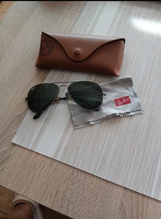 Gafas de sol Ray-Ban Aviator plata/verdes