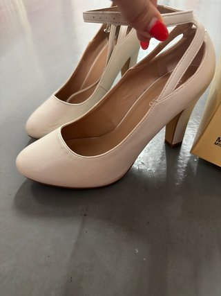 Zapatos de tacón blancos perlados T39