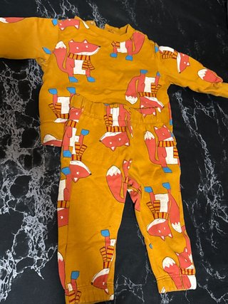 Conjunto Zara franela zorros 12-18m