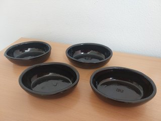 4 cazzuole ovali in terracotta smaltata (NUOVE)