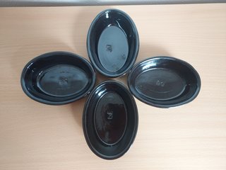 4 cazzuole ovali in terracotta smaltata (NUOVE)