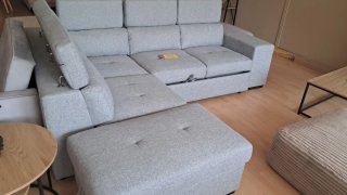 Sofá modular gris y beige