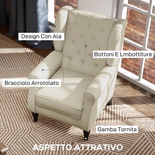 Poltrona da Salotto Imbottita in Velluto con Schie