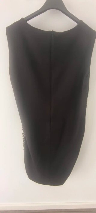 Conjunto casaco e vestido preto e branco