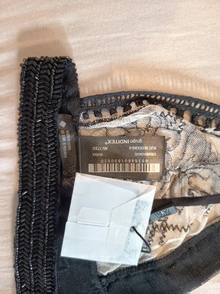 Sujetador ZARA Negro Encaje y Perlas talla S