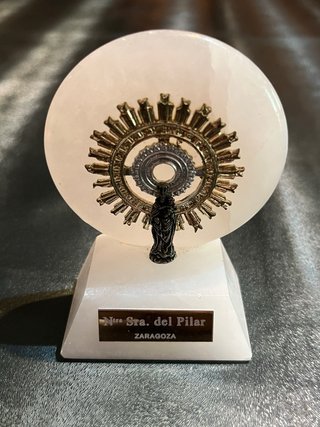 Figura Virgen del Pilar Zaragoza Alabastro piedra