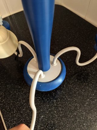 Lámpara infantil madera azul y blanco