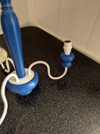 Lámpara infantil madera azul y blanco