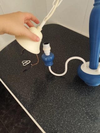 Lámpara infantil madera azul y blanco