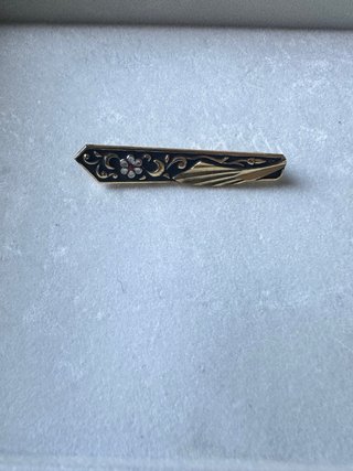 Alfiler Pasacorbatas Toledin Negro y Dorado