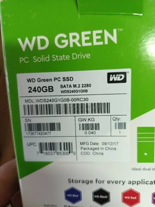 Western Digital SSD M.2 SATA III de 240 GB, Verde