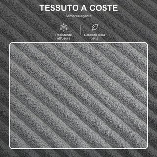 Divano 3 Posti Modulare con Pouf Contenitore in Ve