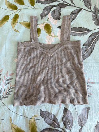 Camiseta tirantes gris canalé