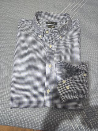 Camisa Massimo Dutti cuadros azul y blanco XXL