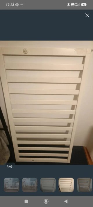 Cuna Micuna madera y blanco + colchón + ropa de ca