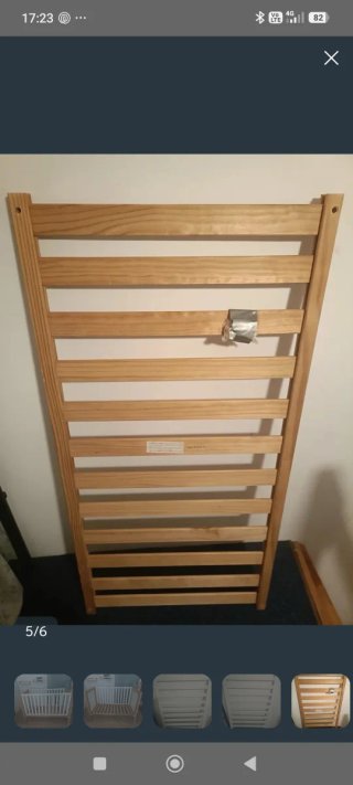 Cuna Micuna madera y blanco + colchón + ropa de ca