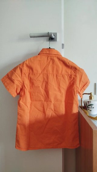 Camicia bimbo manica corta arancione Anni 5