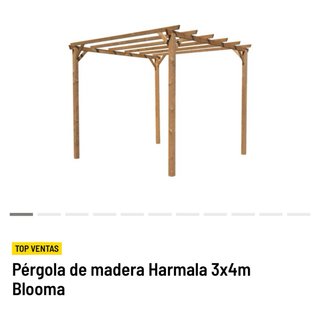 4 Pérgola de madera Harmala 3x4m y soportes metali