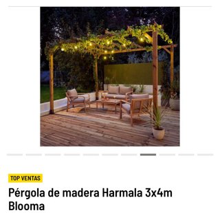 4 Pérgola de madera Harmala 3x4m y soportes metali