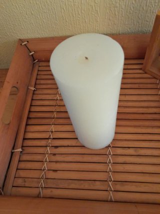 Cirio grueso blanco para decoración