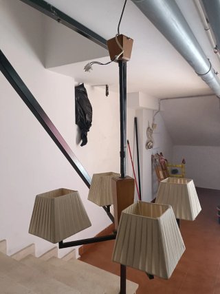 Lámpara de salón/habitación negra y dorada