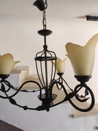 Lámpara de salón/habitación negra y dorada
