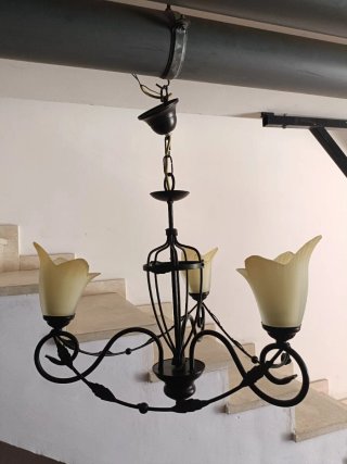 Lámpara de salón/habitación negra y dorada