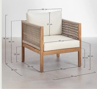 Sklum Sillón de jardín con reposabrazos en madera